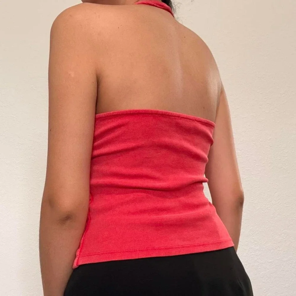 Y2K Zara Eyelet Halter Top - Picture 3 of 7